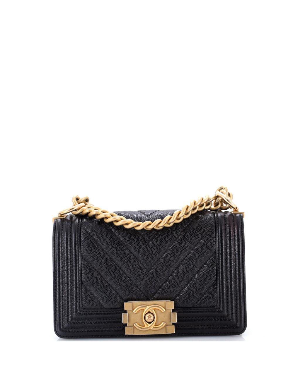 Chanel Boy Flap Bag Chevron Caviar #321058C45B